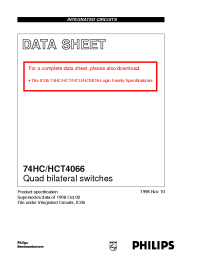 Datasheet 74HCT4066 manufacturer Philips